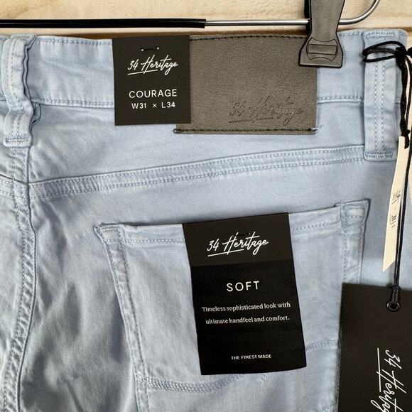 34 Heritage Courage Sky Twill Tencel Soft Mid Rise Straight Leg Pants Size 31x34 - Picture 7 of 15